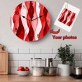thumbnail image 5 of Wall Clock 10 Inch Abstract Wave Pattern Texture Round Silent Decorative Wall Clocks Battery Operated for Living Room Bedroom Kitchen Classroom Decor, Red,Small, 5 of 8