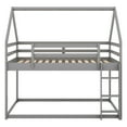 Euroco Twin over Twin House Bed, Low Bunk Bed for Kid's Room, Gray