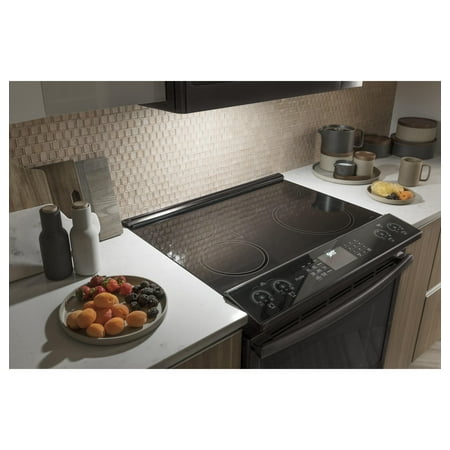 GE Profile - 1.7 Cu. Ft. Convection Over-the-Range Microwave with Sensor Cooking - Black stainless steel