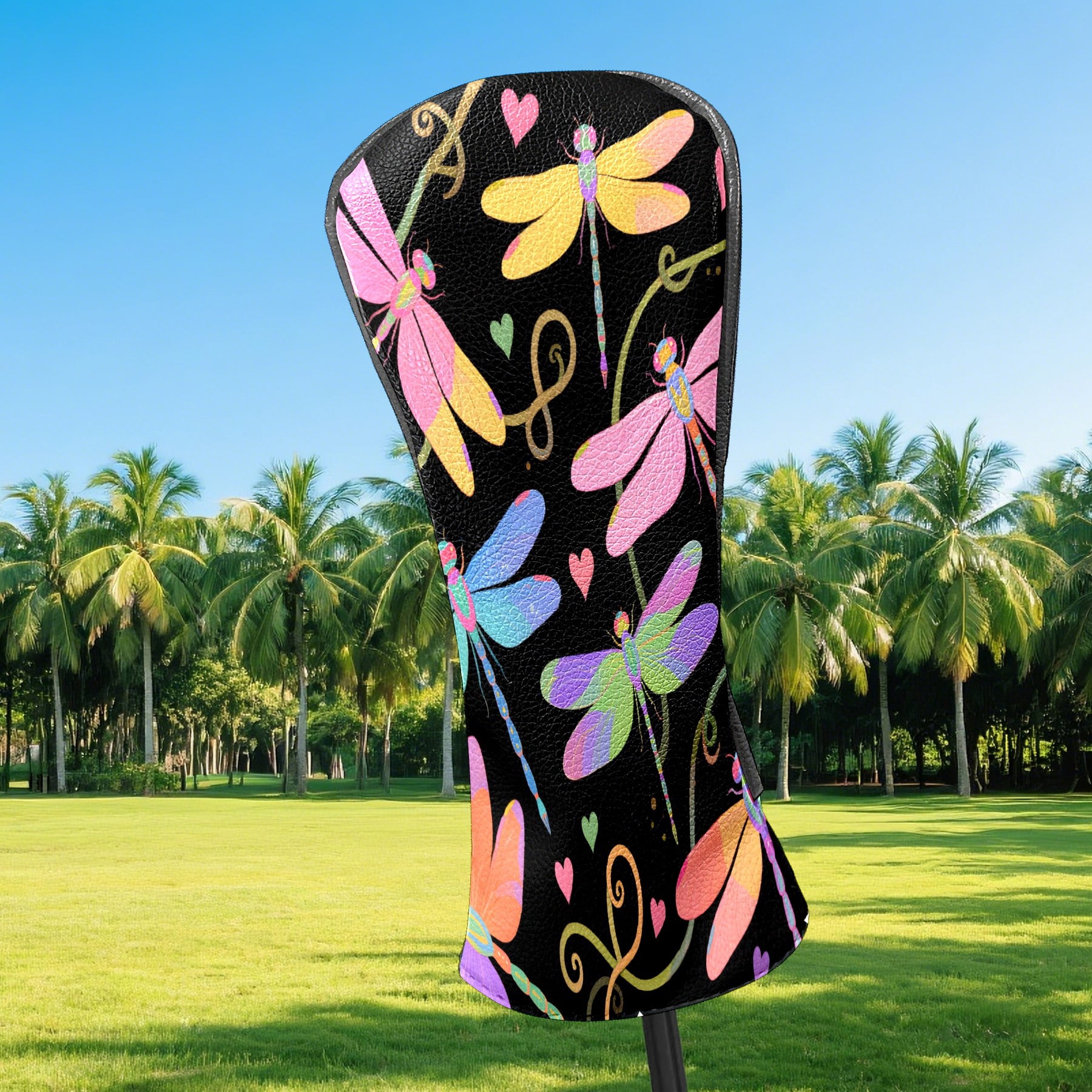Golf Club Covers, Butterfly Premium PU Leather Driver Hybrid Putter Head Covers with Velvet Lining, Waterproof Golf Gifts for Men Women