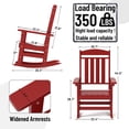 thumbnail image 2 of Outdoor Rocking Chair Set of 2, HDPE Plastic Porch Rocker, Red, 2 of 6