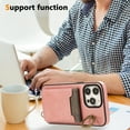 thumbnail image 7 of Allytechgroup Wallet Case for iPhone 15 with Credit Card Slot, RFID Blocking PU Leather Flip Case with Lanyard & Kickstand Shockproof and Anti-Scratch Bumper for Women Girls, Pink, 7 of 7
