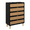 Black cabinet body, variant on 5 Drawer Dresser, Rattan Wide Chest of Drawers for Bedroom Living Room,Large