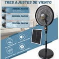 thumbnail image 3 of Ventilador Solar 16 Recargable Con Grande Batería Silencioso 40.64 Cm 50hz/60hz Negro Gris Claro Polímero Plástico, 3 of 4