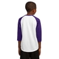 thumbnail image 2 of Sport-Tek Baseball Jersey (YST205) White/Purple, XL, 2 of 6
