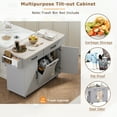 thumbnail image 5 of Aukfa Rolling Kitchen Island Table on Wheels with Drop Leaf & Trash Can, Storage Cabinet, Gray, 5 of 8