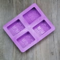 thumbnail image 4 of simhoa 4 Cavity Square Tree Shaped Silicone DIY Handmade Soap Mold Muffin Cup Cake, 4 of 8