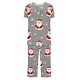 thumbnail image 5 of Casual Christmas Loungewear Set for Women Two Piece Round Neck Button Pleated Tops with Capris Comfy Casual Homewear, 5 of 5