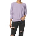 thumbnail image 1 of TheMoogan Women's Closet-Essential Drapey 3/4 Dolman Sleeve Boat Neck Relaxed Ribbed Top, 1 of 7