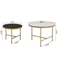 thumbnail image 2 of Harper & Bright Designs Round Nesting Coffee Table Set of 2, Golden Metal Center Table with Storage Drawers and Sintered Stone Top for Living Room, White & Black, 23.6'' & 17.7'', 2 of 15