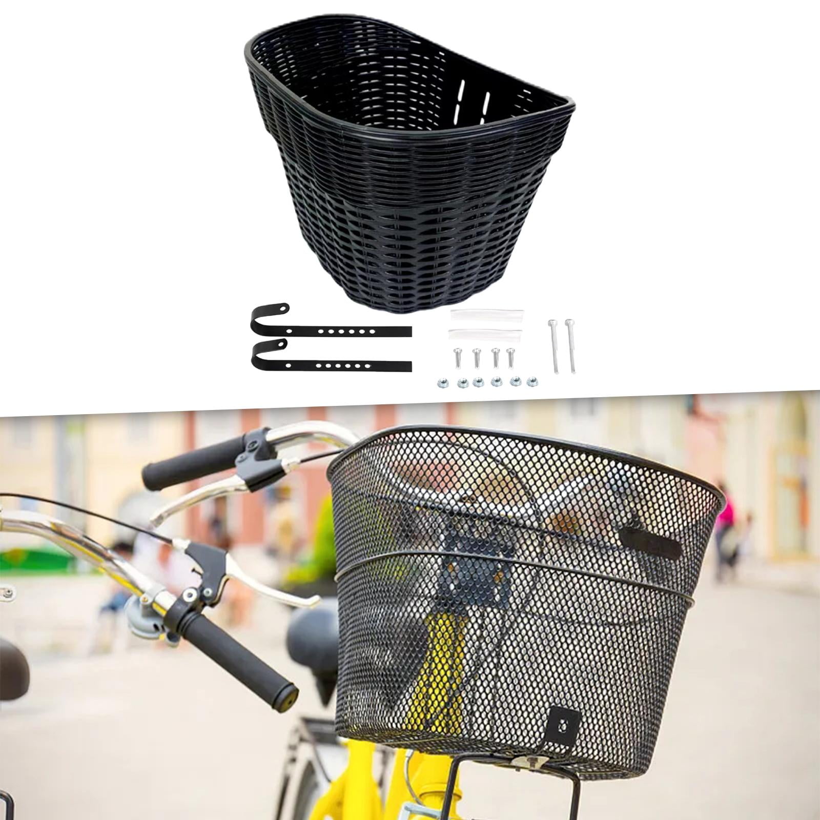 DimyFew Bicycle Basket for The Front, Luggage Carrier Basket for Excursions And Shopping black