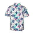 thumbnail image 4 of Xecao Palm Leaves print Hawaiian shirt - a stylish short-sleeve button-down for men, perfect for casual beach and tropical outings., 4 of 9
