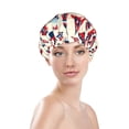thumbnail image 3 of Kdxio Rocket Pattern Print Shower Cap for Women,Elastic and Reusable,Double Waterproof Layers Bathing Hat, 3 of 9