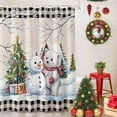 thumbnail image 5 of Shower Curtain 36"W x 72"L Winter Christmas Snowman Bear Xmas Tree Fabric Shower Curtains Set with Hooks Water Repellent Bathroom Curtains Machine Washable Bathroom Accessories, 5 of 9