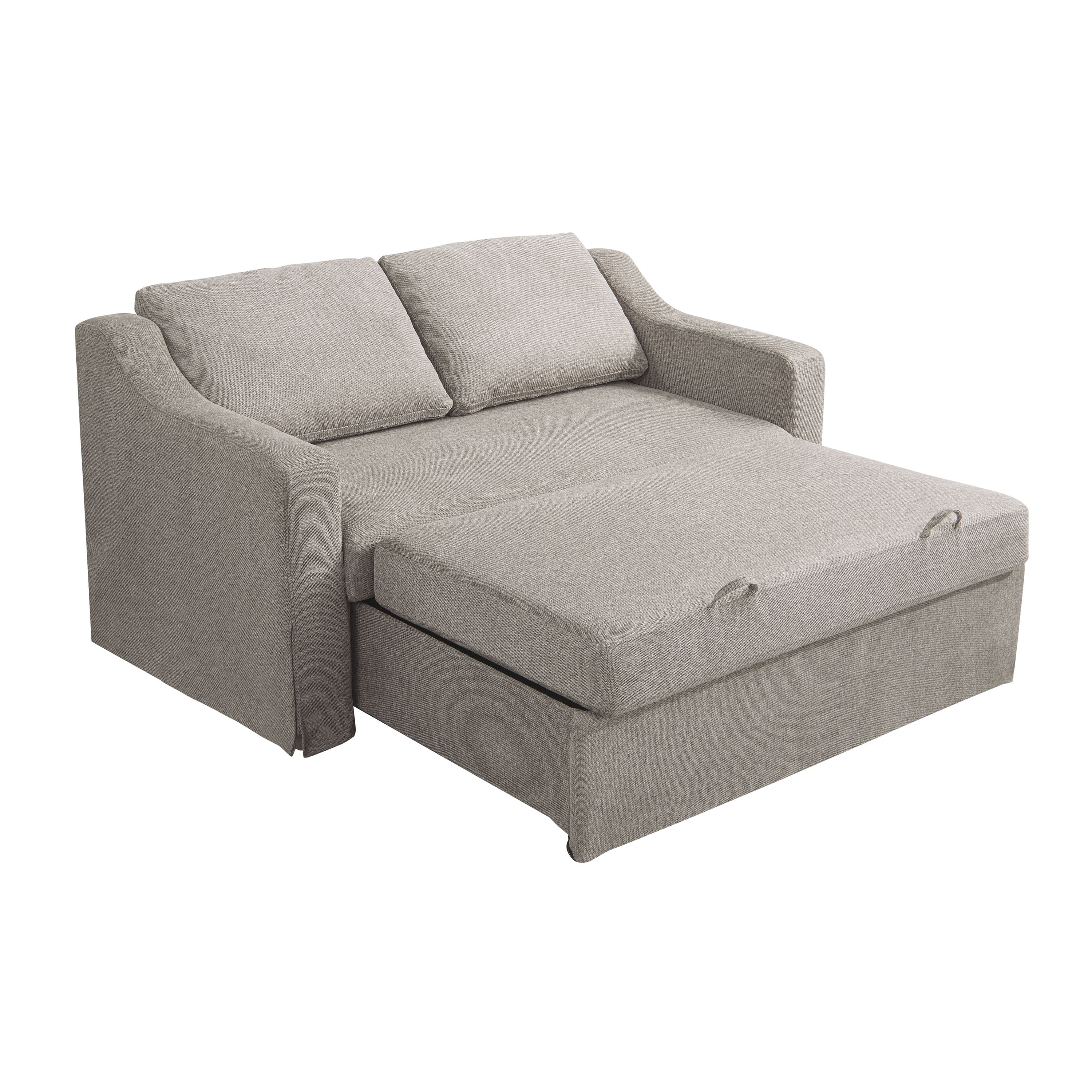 Serta Hanson Modern Style Convertible Loveseat, Flax Fabric