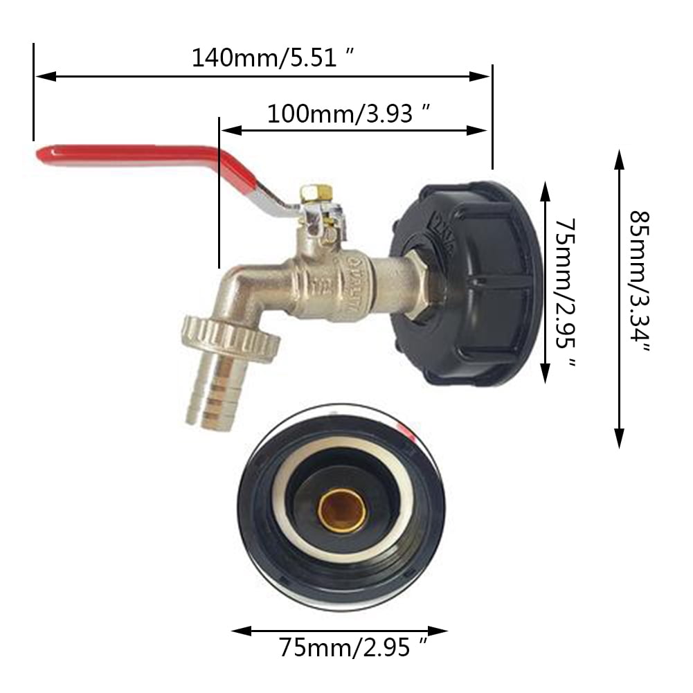 IBC Tote Tank Valve Drain Adapter Garden Hose Faucet Water Connector Tools New