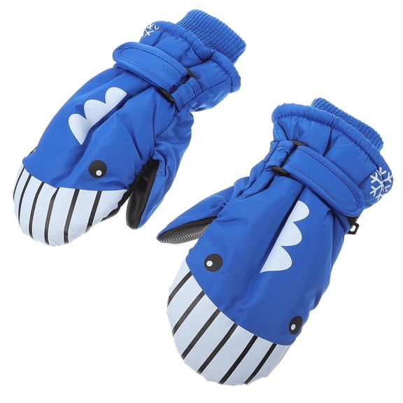 Toyvian 2Pcs Khaki Waterproof Ski Gloves Lightweight Durable Warm Winter Gloves for Outdoor Use