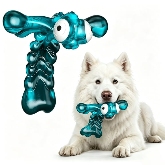 Ikerall Dragonfly Blue Chew Toy for Aggressive Chewers – Real Bacon Flavor, Tough Nylon, Long-Lasting for Medium & Large Dogs