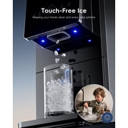 Ecozy Chillio Nugget Ice Makers Dispenser 40lbs Per Day Pebble Sonic Ice Machine Countertop, Touch-Free Ice, Self-Cleaning, Mistalo Drop Slim for Home