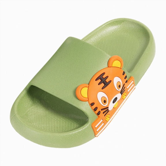 Gubotare Toddler Girls Summer Slippers Toddler Boys Girls Cute Bunny Slides Slipper Boys & Girls Summer Sandals Non-Slip Flip Flops Comfy Beach Shoes Size 9(Green,9 Toddler)