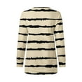 thumbnail image 4 of IROINNID Women Fashion Irregular Striped Printed Long Sleeve Round Neck Casual Tops Blouse Sweatshirt Loose Fit Comfortable Pullover Trendy Streetwear Stylish Basic Tee(Beige,2XL), 4 of 5