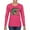 Fuschia, variant on Dean Russo Raptor Animal Lover Womens Graphic Long Sleeve T-Shirt, Black, X-Large