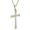 thumbnail image 2 of Dazzlingrock Collection 0.30 Carat (ctw) 18K Round Diamond Men's Ladies Unisex Cross Pendant 1/3 CT, Yellow Gold, 2 of 4