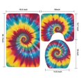 thumbnail image 3 of Colorful Rainbow Tie Dye Spiral Pattern Bathroom Rugs Sets 3 Piece,Toilet Cover Set,Absorbent Non Slip Bathroom Mats Sets with U-Shaped Contour Rug Toilet Rug Set, 3 of 5