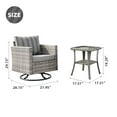thumbnail image 2 of Vcatnet 2 Pieces Patio Furniture Outdoor Wicker Swivel Rocking Chair with Side Table for Garden,Poolside,Gray Stripes, 2 of 6