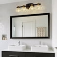 thumbnail image 3 of GCGAFUL 24" Vintage 4-Light Bathroom Vanity Light with Clear Crystal Shades, Matte Black Wall Sconce, 3 of 9