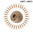 thumbnail image 1 of Cuerda de yute y mini pinzas para la ropa, 328 pies, 0.118 in, hilo natural con 80 pinzas de madera para colgar fotos de Navidad, arte, manualidades, exhibición de fotos Xemadio ZFFLD668, 1 of 5