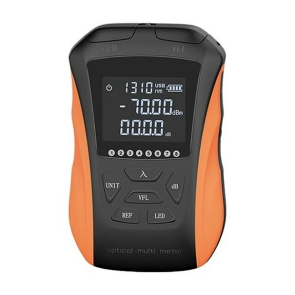 6 In 1 Optical Power Meter, Red High Precision Mini Red Fiber Pen, 15km Rechargeable Fiber Light RJ45 Tester Light Rangefinder ,Wide Measuring Range