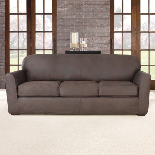 Sure Fit Ultimate Stretch Box Cushion, Sure Fit Stretch Leather Two Piece Sofa Slipcover