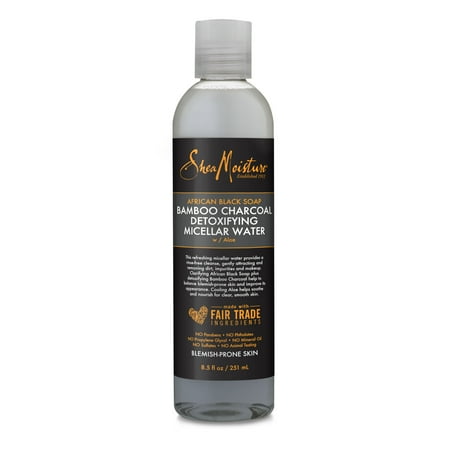SheaMoisture African Black Soap Charcoal Detoxifying Micellar Water Sulfate-Free, 8.5 oz