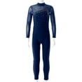 thumbnail image 3 of YiZYiF Girls Juniors Shiny Rhinestone Dance Jumpsuit Full Body Mesh Sleeve Gymnastics Bodysuit Navy Blue 8, 3 of 7