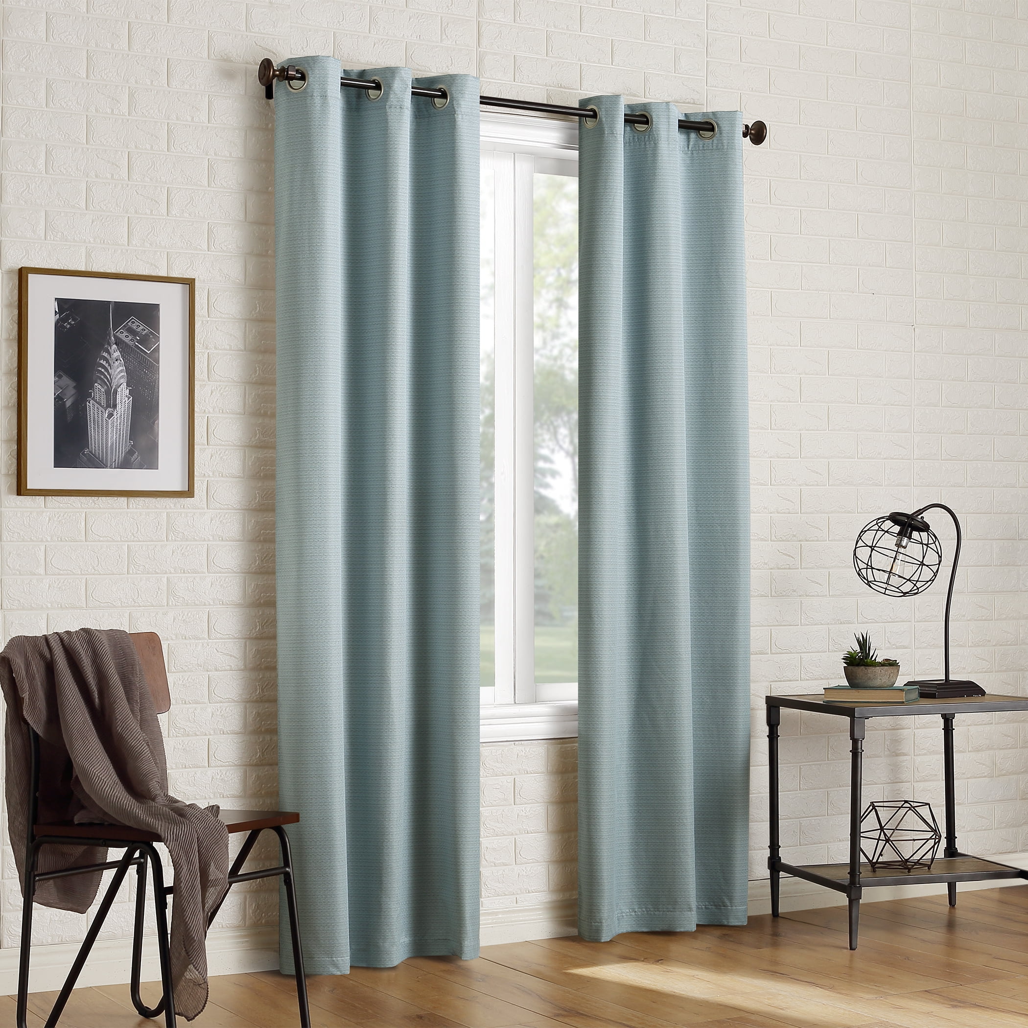 INSULATED FOAM LINED THERMAL BLACKOUT GROMMET WINDOW CURTAIN PANEL 1PC AQUA 