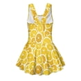 thumbnail image 5 of COEQINE Swim Dress for Girls, One Piece Swimsuit Scoop U-Neckline Wide Straps Swimwear Attached Skirt, Playful Bathing Suit for 10-11 Year Olds, Easy Care, Black Cat Lemon Slice, 5 of 8