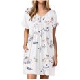 thumbnail image 2 of Dresses for Women's Casual Short Sleeve V-Neck Pockets Ladies Loose Dress, 2 of 4