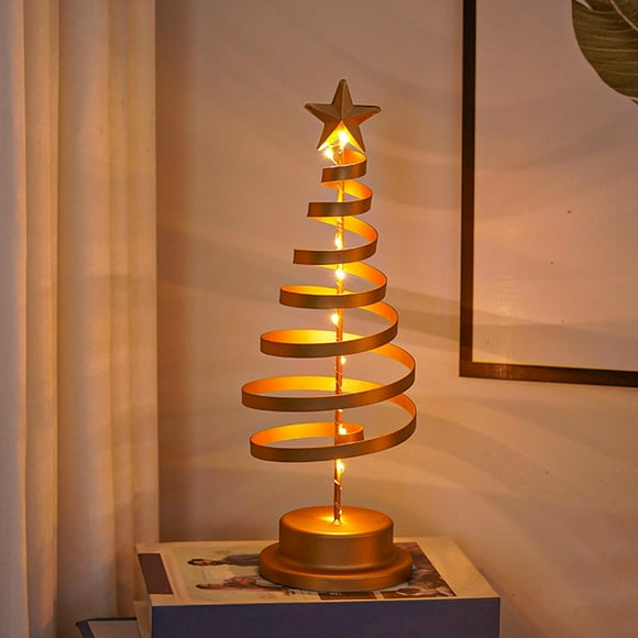 Christmas Tree Lamp Artificial Tabletop Christmas Tree for Indoor Xmas Party gold