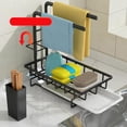 thumbnail image 4 of Cocina Baño Fregadero Esponja Organizador Independiente Abierto y hueco Fondo Cepillo Jabonera Durable Uso multiposición Colgador de paños de Soledad tendedero de encimera, 4 of 7