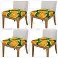 thumbnail image 2 of Gaeub Orange Square Chair Seat Covers, Stretch Fitted Printed Chair Seat Cushion Cover for Kitchen, Office - One Size, 2 of 9
