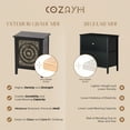 thumbnail image 4 of COZAYH Farmhouse 2 Drawer Bedroom Nightstand with Embossed Flower Motif, Set of 2, 4 of 11