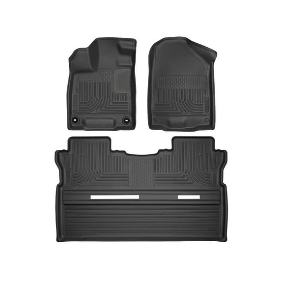 Husky Liners 93811 Weatherbeater Floor Mats Fit 2017-2025 Honda Ridgeline Front/2nd Row Liners 3pc Black