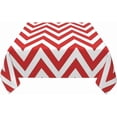 thumbnail image 3 of White and Red Chevron, Zig Zag Design Soft Tablecloth Square Dinng Table Covers for Kitchen & Table Linens 52" x 52", 3 of 8