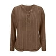 thumbnail image 2 of JUSLIO Shirts for Women Casual Fashion Blouses Long Sleeve V Neck Blouses Brown XL, 2 of 7