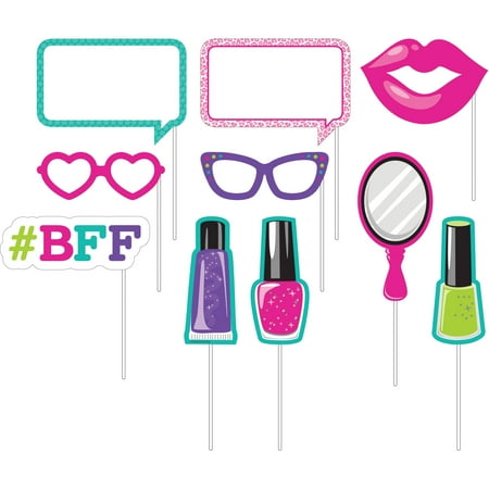 Sparkle Spa Party Photo Booth Props, 10pk
