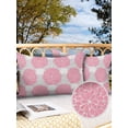 thumbnail image 3 of Outdoor Waterproof Throw Pillow Covers Set of 2 Pink Dahlia Flowers Decorative Pillowcases Lumbar Outdoor Pillows Cushion Case 20x12 Inch Grey Floral Patio Pillows for Couch Sofa Bed Garden, 3 of 9