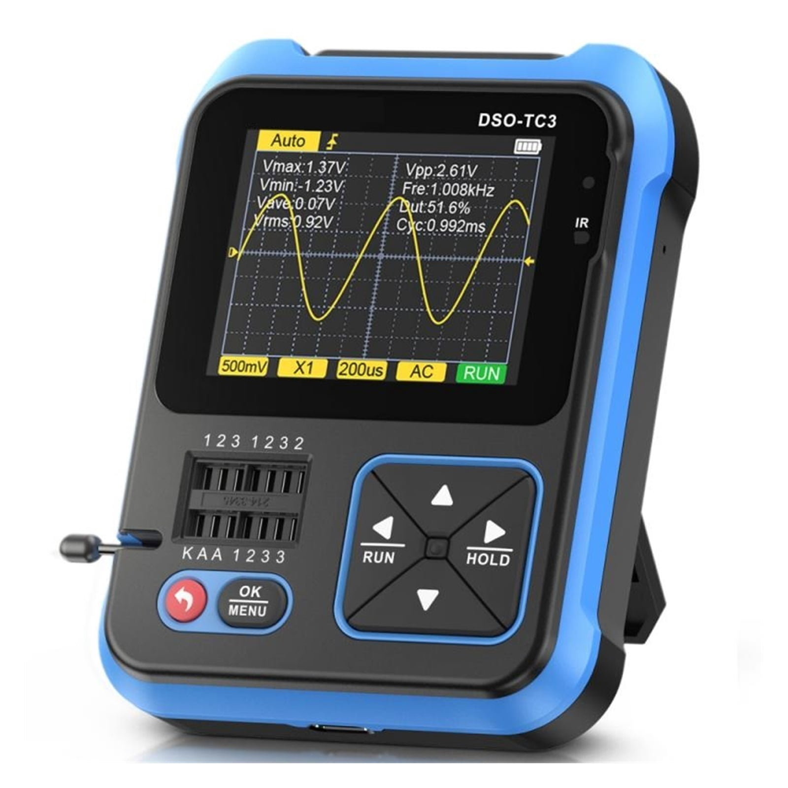 Signal Generator Portable Digital Oscilloscope 3-in-1 Oscilloscope Transistor Tester Multimeter ,Professional Designed