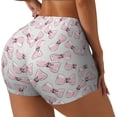 thumbnail image 2 of Kdxio Cute Bow Tie Print Workout Shorts for Women Seamless Soft Smooth Gym Yoga Scrunch Active Shorts, 2 of 5