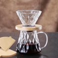 thumbnail image 1 of fafa-Pour Cafetière à Verser, 600 ml Cafetière en Verre Borosilicate avec 50 Filtres en Papier, 1-3 Tasses pour Maison, Café Restaurant (Transparent), 1 of 4